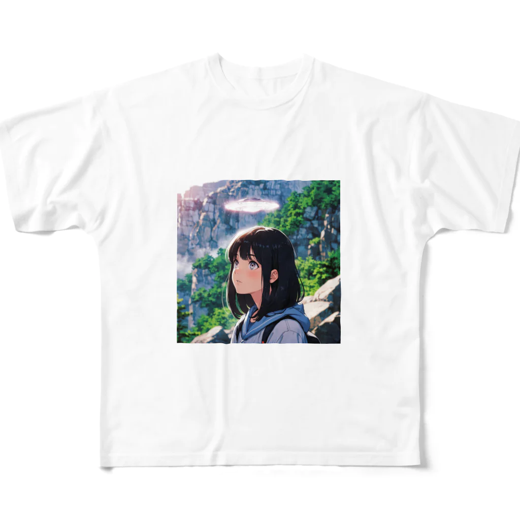 imoimo2022のUFOと少女 All-Over Print T-Shirt