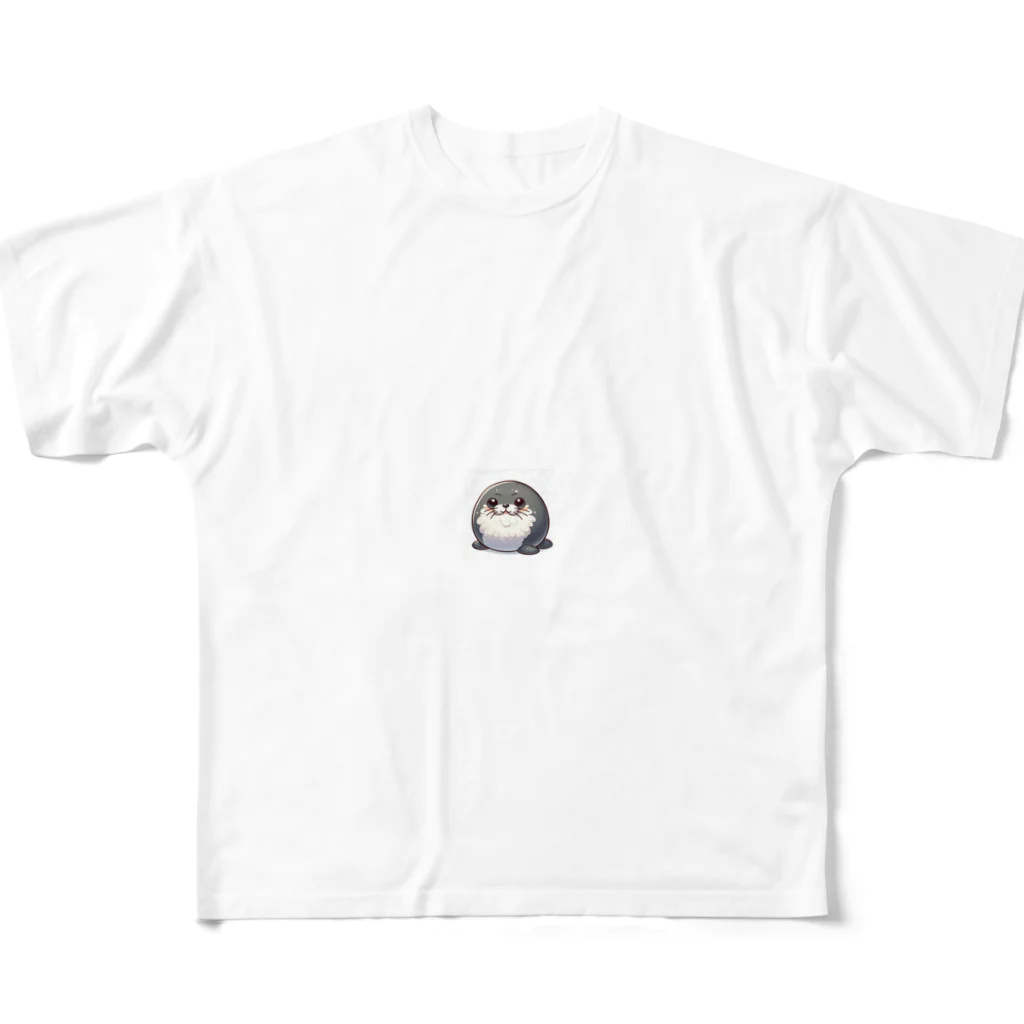 まんまるどうぶつ園のまん丸どうぶつえん アザラシ フルグラフィックTシャツ