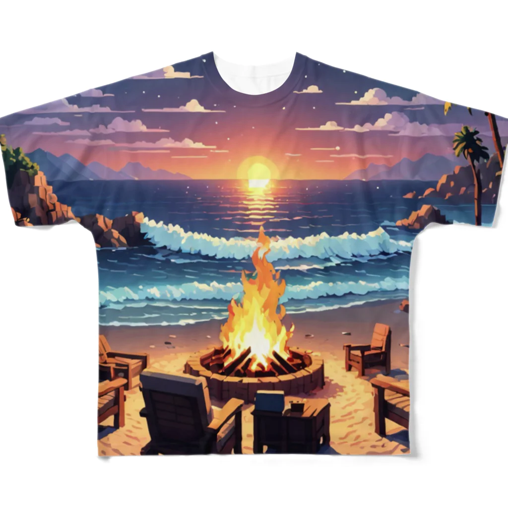 Paradise ExploreのShoreline Fire Relaxation フルグラフィックTシャツ