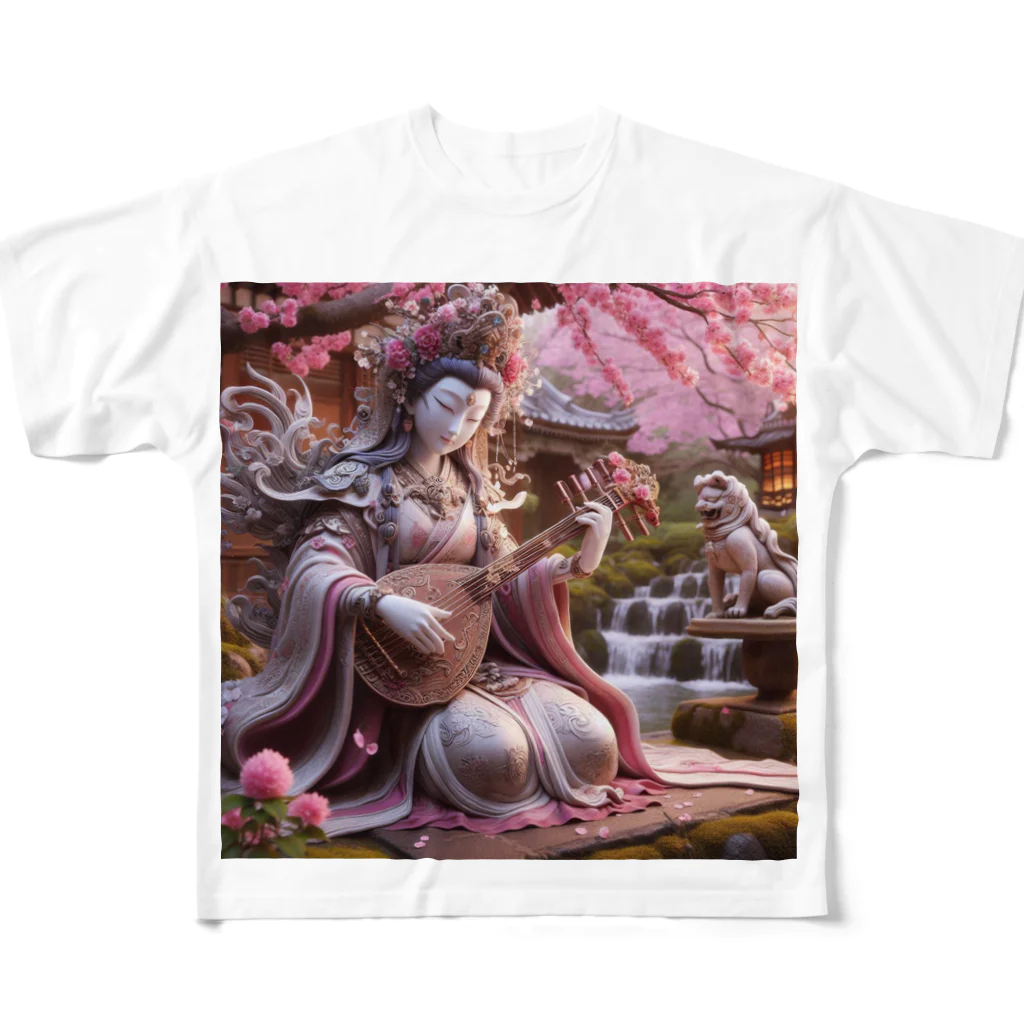 うりこみ屋の芸能の女神弁財天さま All-Over Print T-Shirt