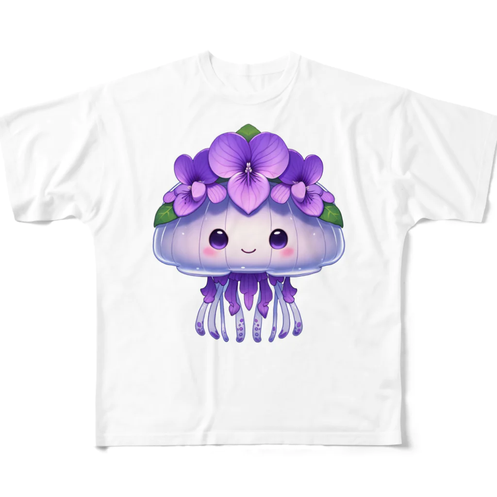 kimiyanの花くらげ　すみれちゃん2 フルグラフィックTシャツ