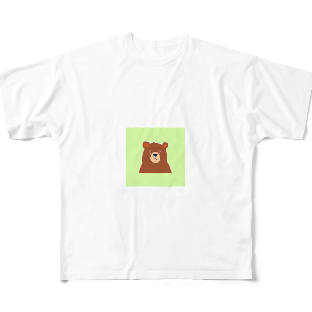 日常の困ったクマ(グリーン) フルグラフィックTシャツ