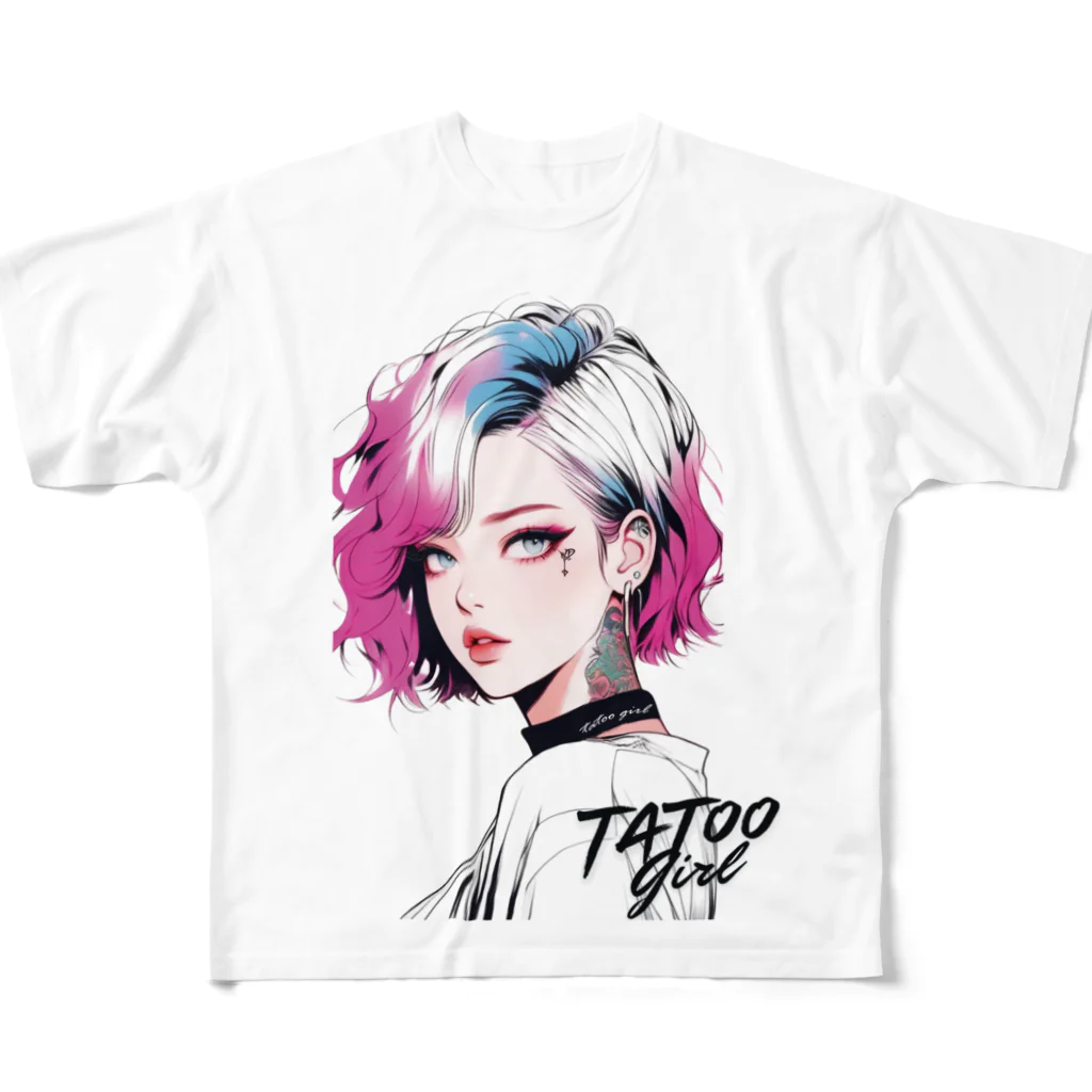 KUSUZINIA'S SHOPのTATOO GIRL All-Over Print T-Shirt