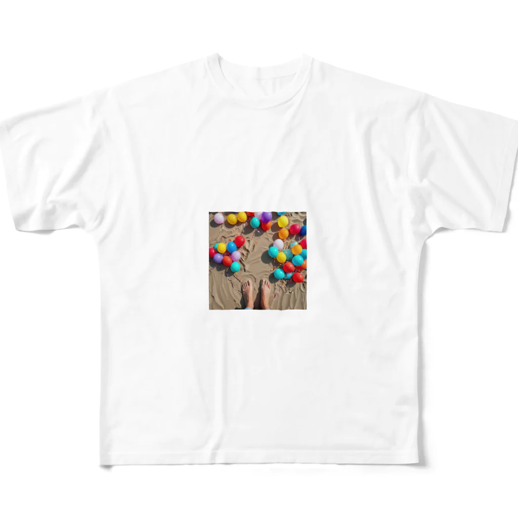 hitayakiの素足で歩く熱い砂浜 All-Over Print T-Shirt