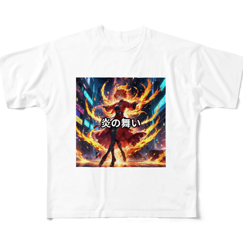 altemaの炎をまとった少女のイラスト All-Over Print T-Shirt