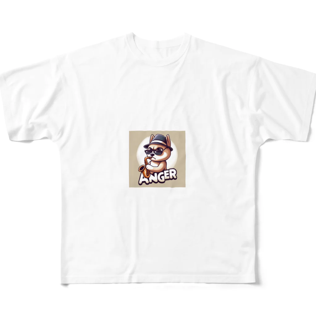 まんじゅ王国の洗練されたジャズ演奏に心躍る愛犬 All-Over Print T-Shirt