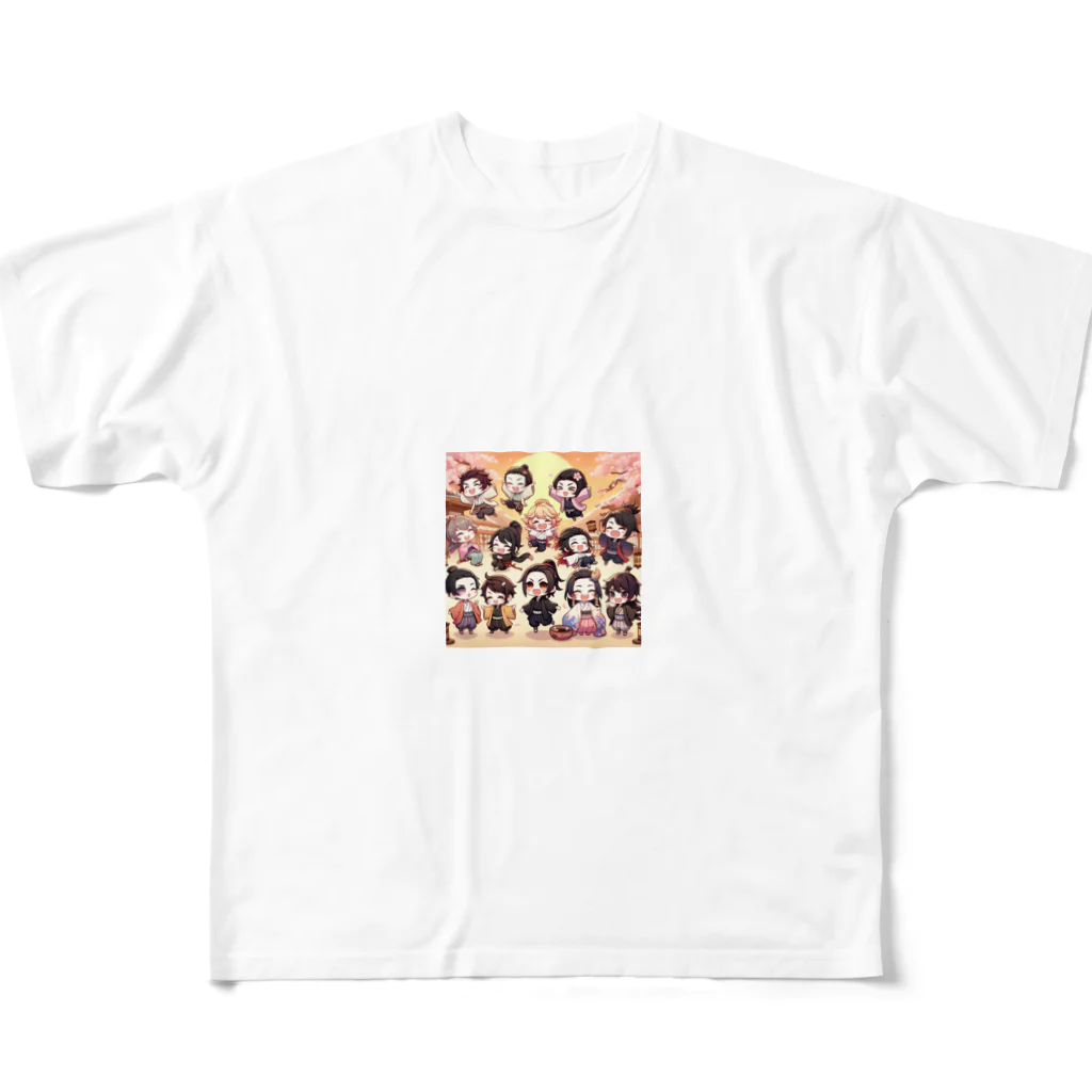 zakki-Rのゆるキャラ群　お江戸 フルグラフィックTシャツ