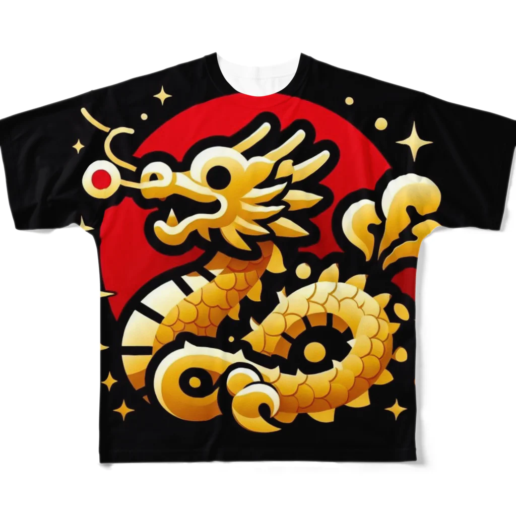 幸福龍神の幸運を呼ぶ金龍ちゃん🐉 フルグラフィックTシャツ