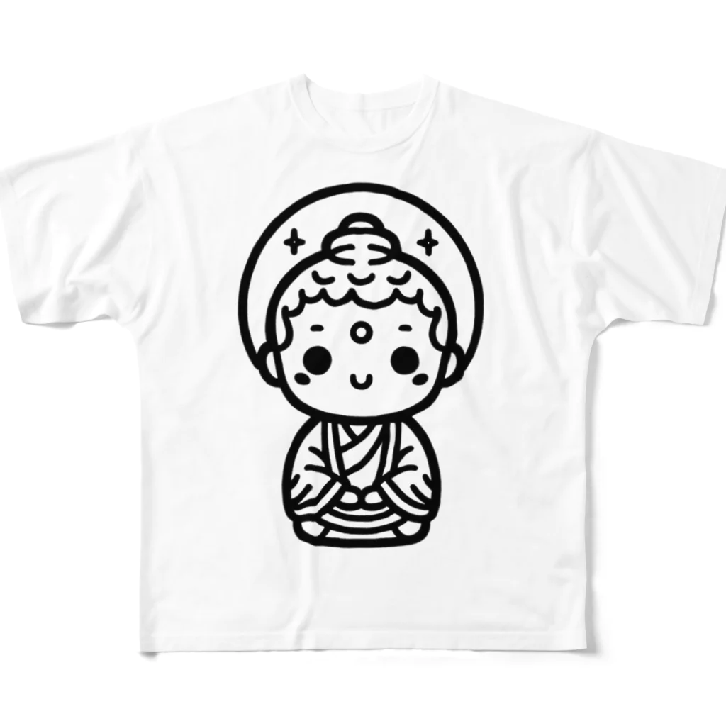 BOSATUのかわいい菩薩のシンプルイラスト フルグラフィックTシャツ