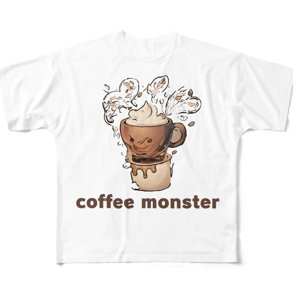 leisurely_lifeのCoffee Monster Java フルグラフィックTシャツ