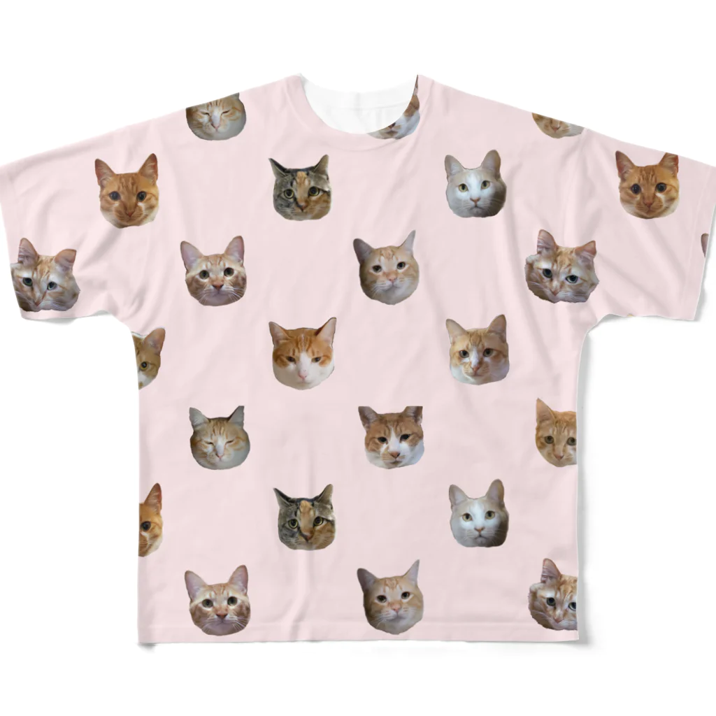 Twelve Catsのポルカドット？ペールピンク フルグラフィックTシャツ