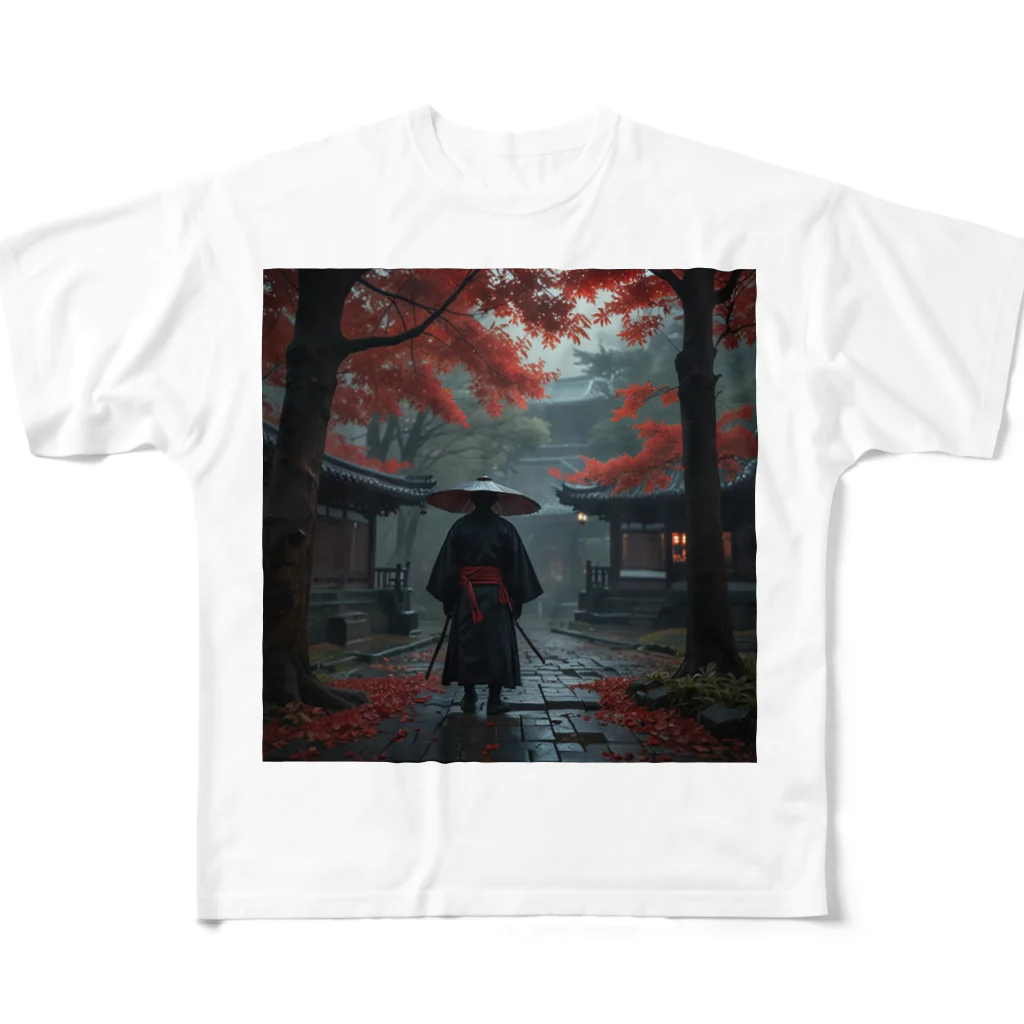 中村マコトの雨の中の侍 All-Over Print T-Shirt