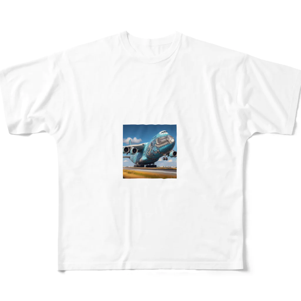 HECreaterのアート貨物機 フルグラフィックTシャツ