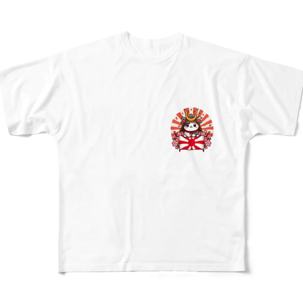 hikotakuの愛国猫 All-Over Print T-Shirt