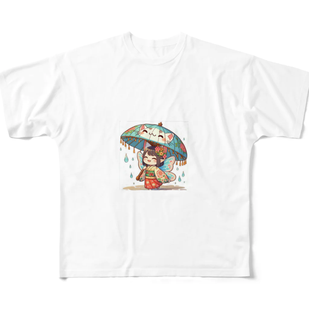 bona fideの開運招き猫　みこ All-Over Print T-Shirt