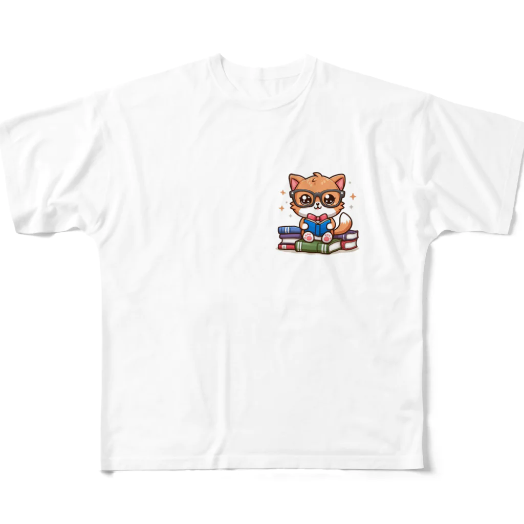 hikotakuの勉強猫 All-Over Print T-Shirt