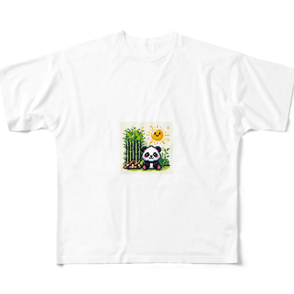 るる ＊ PIXEL ART SHOPのドット絵の可愛いパンダグッズ All-Over Print T-Shirt