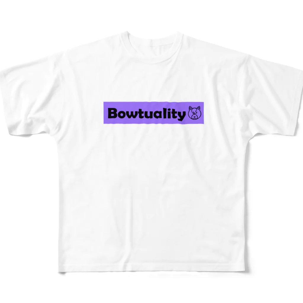 VIRTUAL CROSSのBowtuality 1 パープル フルグラフィックTシャツ