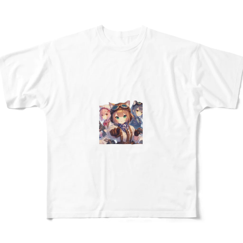 SWQAの猫パイロット仲間たち All-Over Print T-Shirt