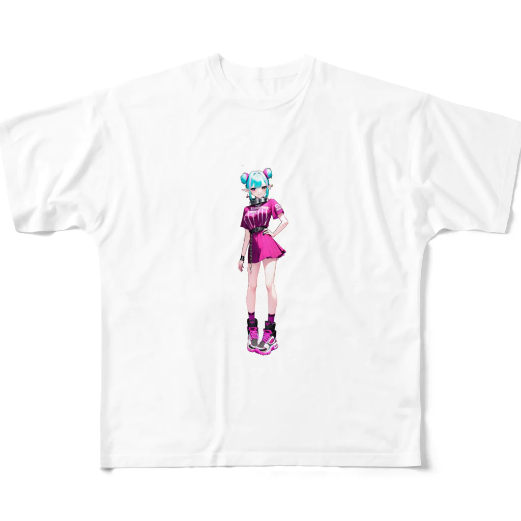 momonekokoの応援するエルフちゃん フルグラフィックTシャツ