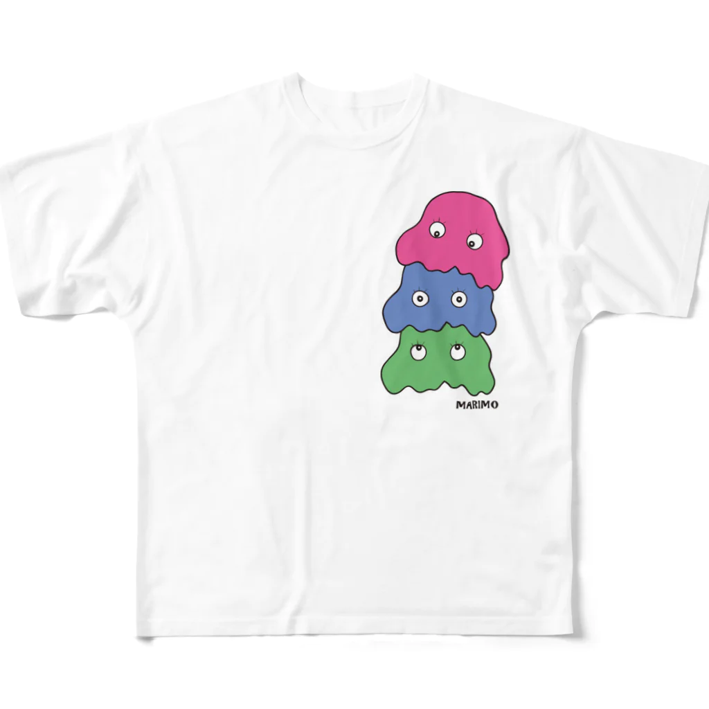 ワニ子村のアイスクリームさんきょうだい フルグラフィックTシャツ