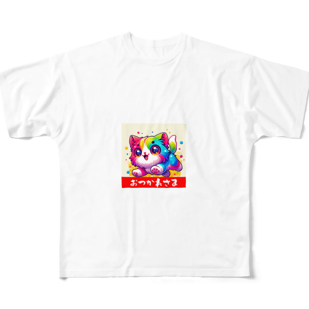 salashigeのかわいいカラフルな猫のキャラクターグッズ All-Over Print T-Shirt