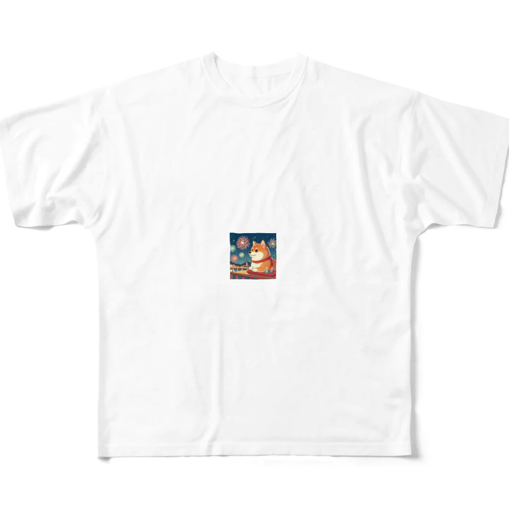 _ilka_の花火と犬 All-Over Print T-Shirt