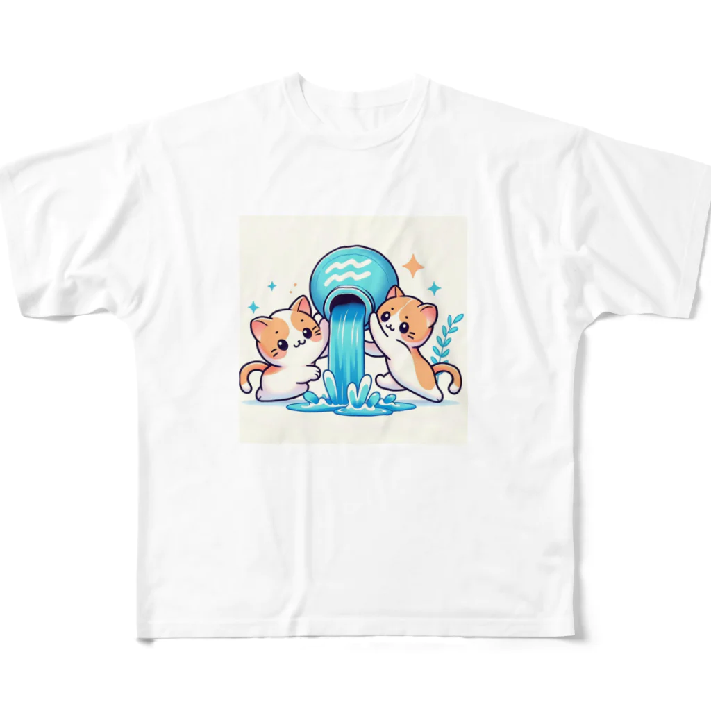 Freeman1の水瓶とネコ All-Over Print T-Shirt