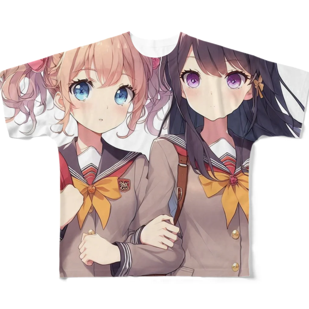 SWQAの二人とjkたち フルグラフィックTシャツ