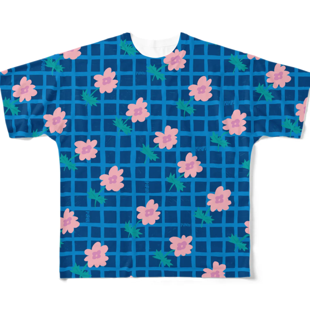 pu・pu・puのぷぷぷな花柄 All-Over Print T-Shirt