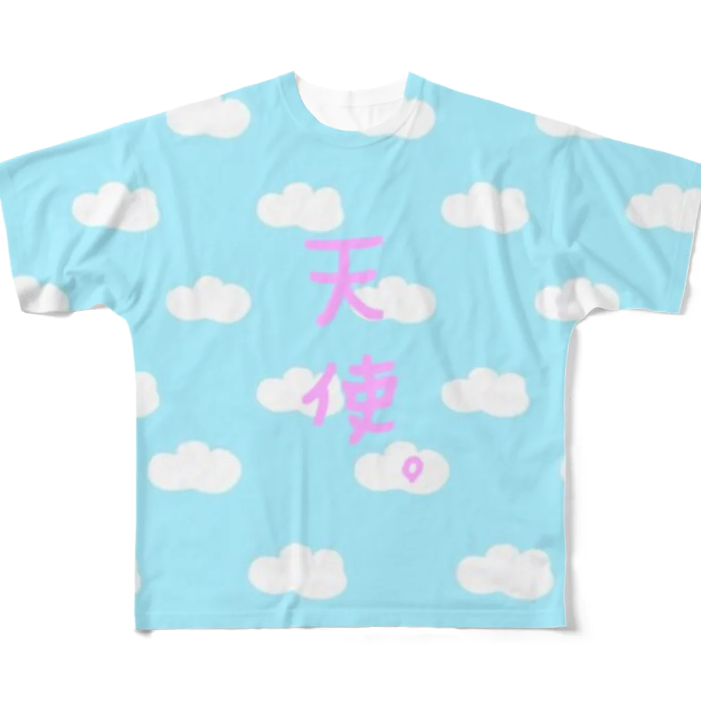 ・EariiZu・の天使（雲）TEE フルグラフィックTシャツ