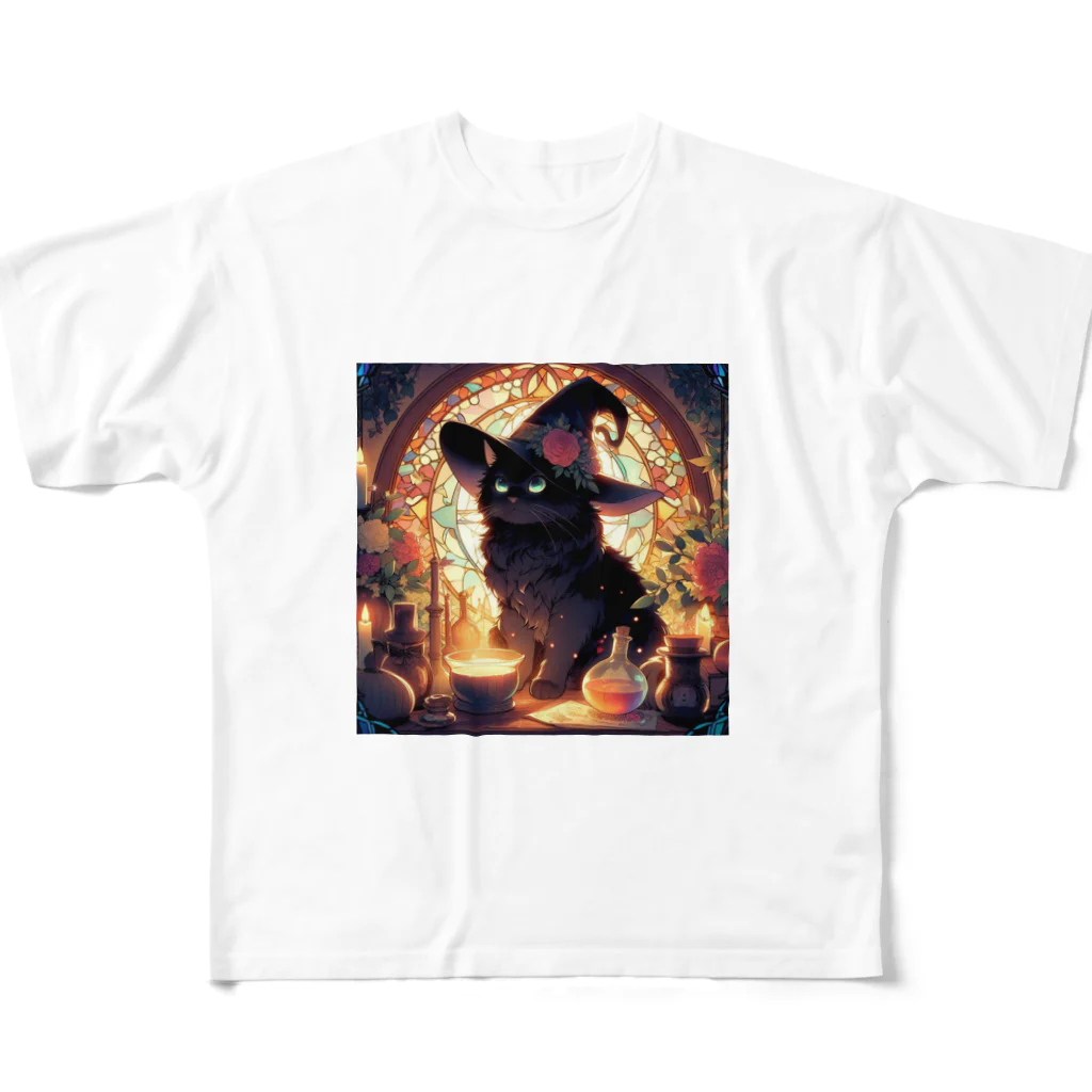 nico251の「魔法使いの黒猫」と呼ばれる不思議な存在 フルグラフィックTシャツ