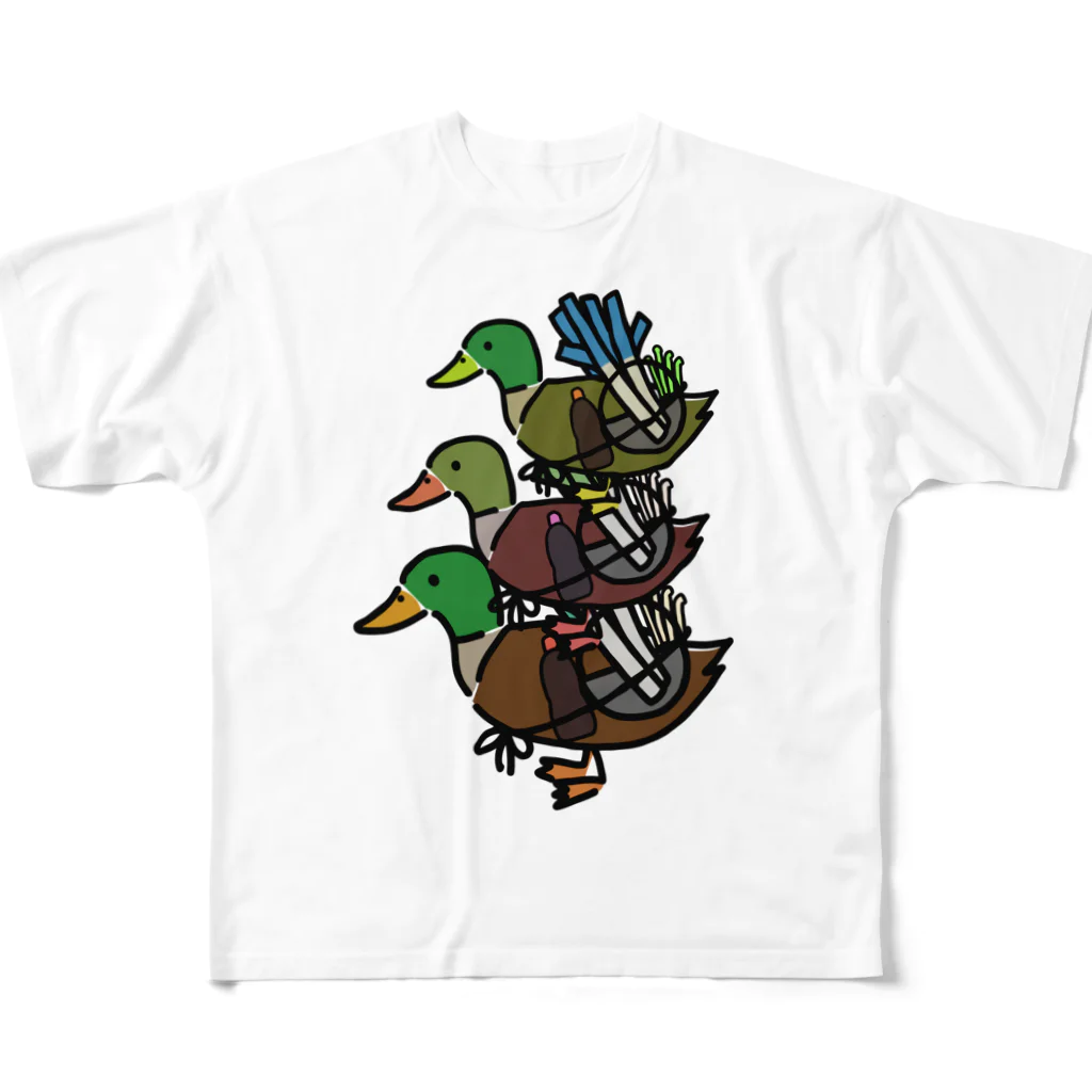 chicodeza by suzuriのカモネギタワー フルグラフィックTシャツ