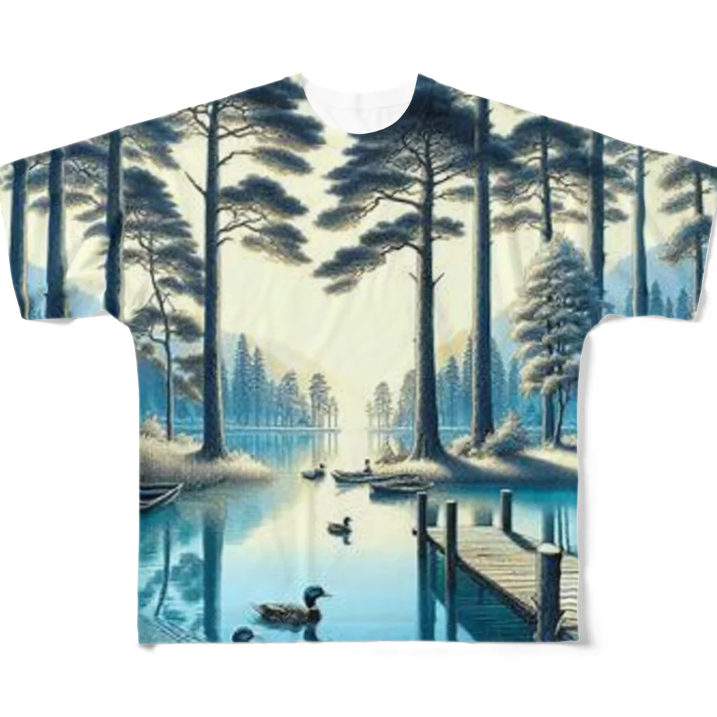 Rパンダ屋の「湖」グッズ フルグラフィックTシャツ