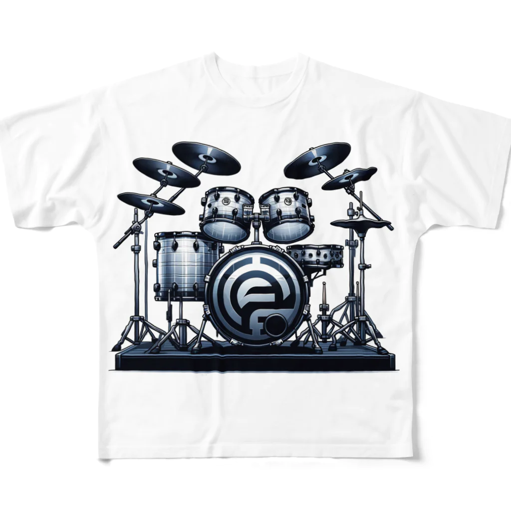 moka_mattarliのドラムマン All-Over Print T-Shirt