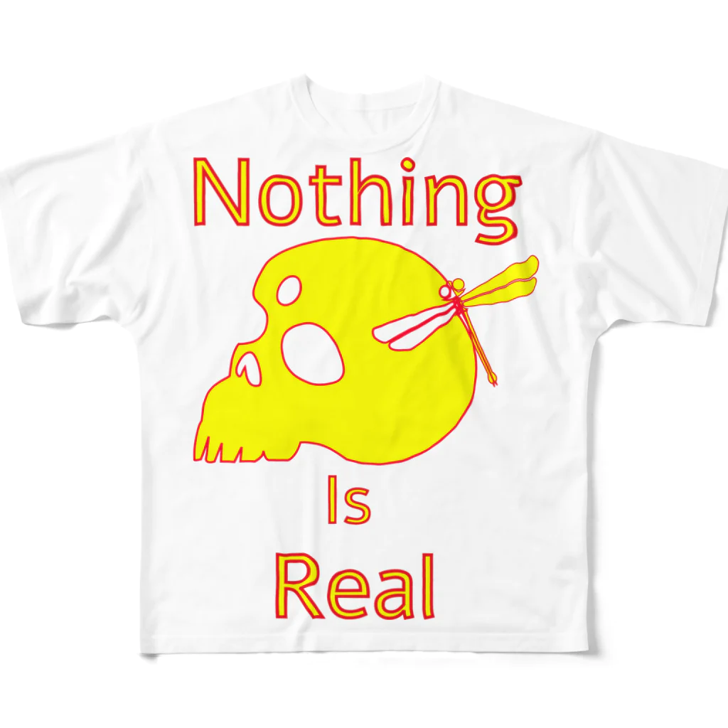 『NG （Niche・Gate）』ニッチゲート-- IN SUZURIのNothing Is Real.（黄色） フルグラフィックTシャツ