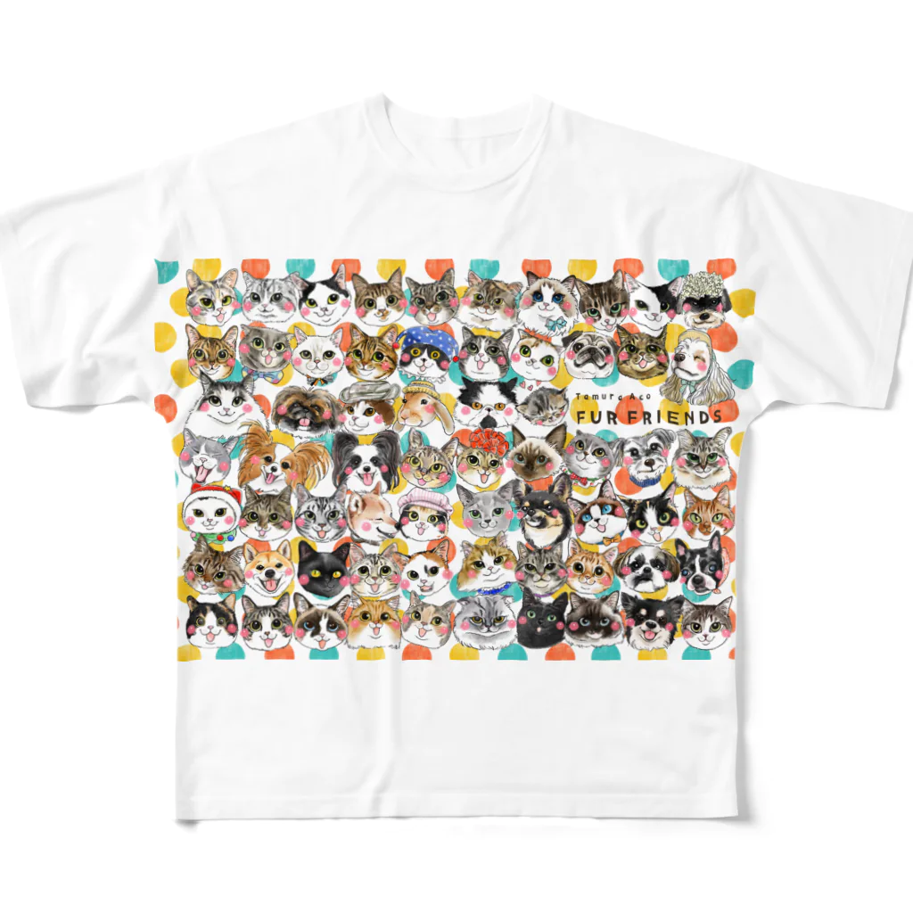 shop あこ猫犬屋のFur Friends 2 フルグラフィックTシャツ