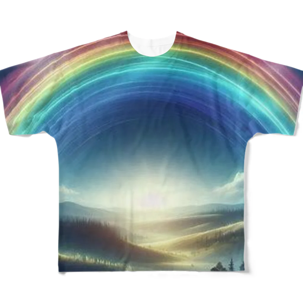 Rパンダ屋の「幻想的な虹」グッズ フルグラフィックTシャツ