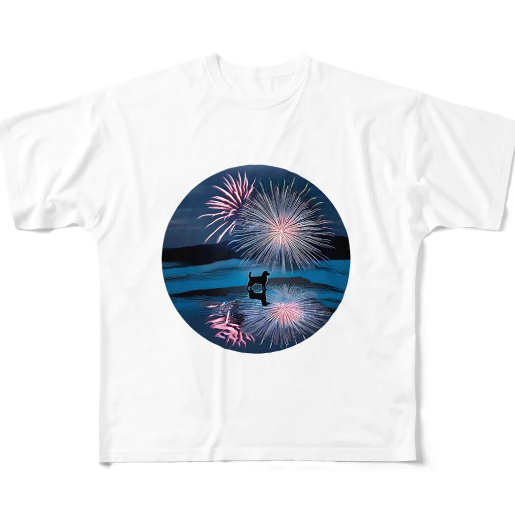 million-mindの犬だって花火鑑賞する All-Over Print T-Shirt