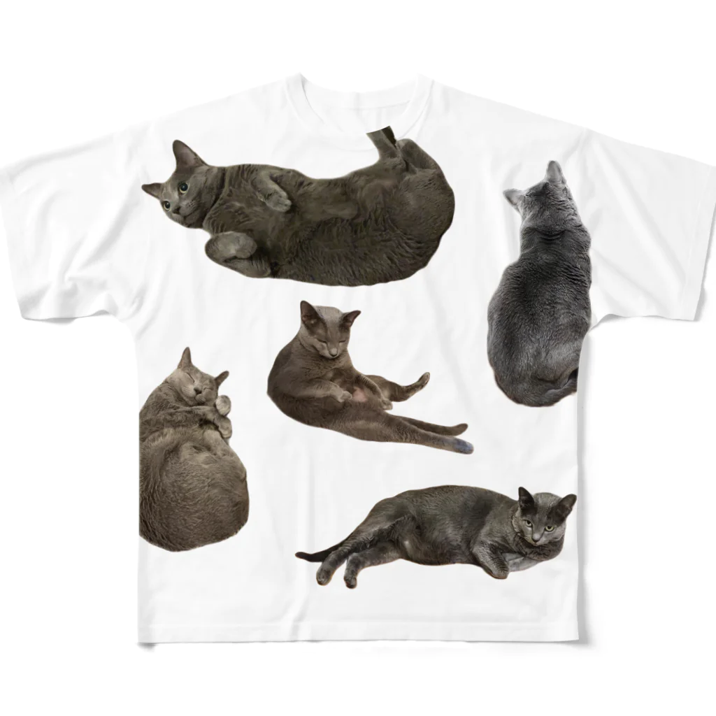 moyomeの色んな太ってるねこ All-Over Print T-Shirt