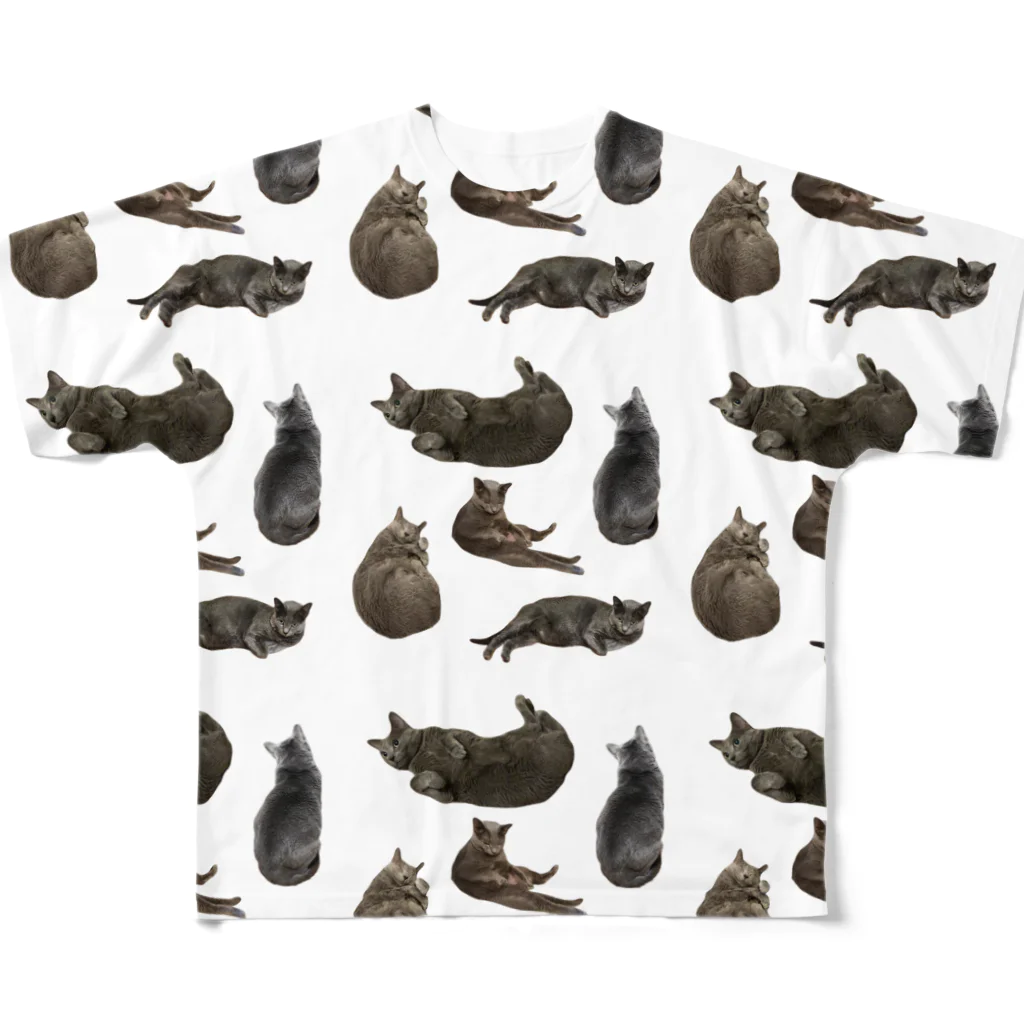 moyomeの色んな太ってるねこ、いっぱい All-Over Print T-Shirt