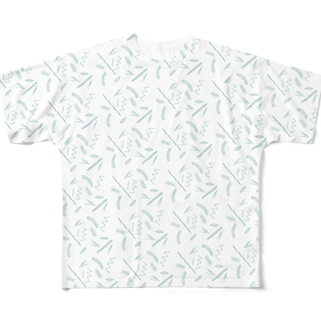 マグロっぴのケイソウ・フリーク【緑色ver.】 All-Over Print T-Shirt