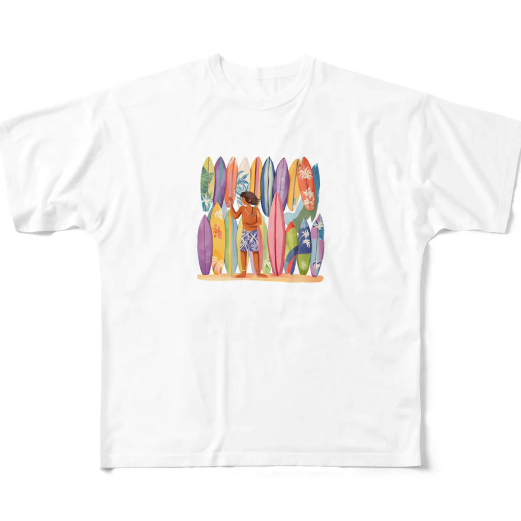 ハワイライフのサーフボードとロコ（男の子バージョン） All-Over Print T-Shirt