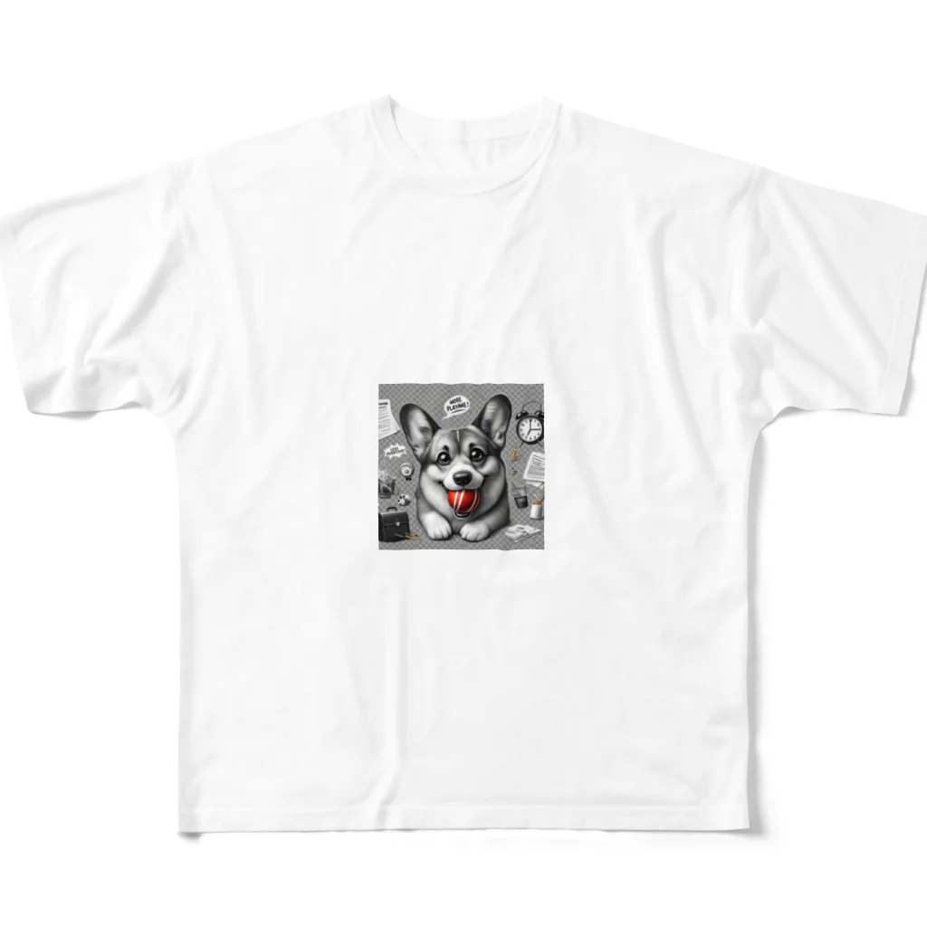 YOUSUN SHOPの遊びたいコーギー All-Over Print T-Shirt