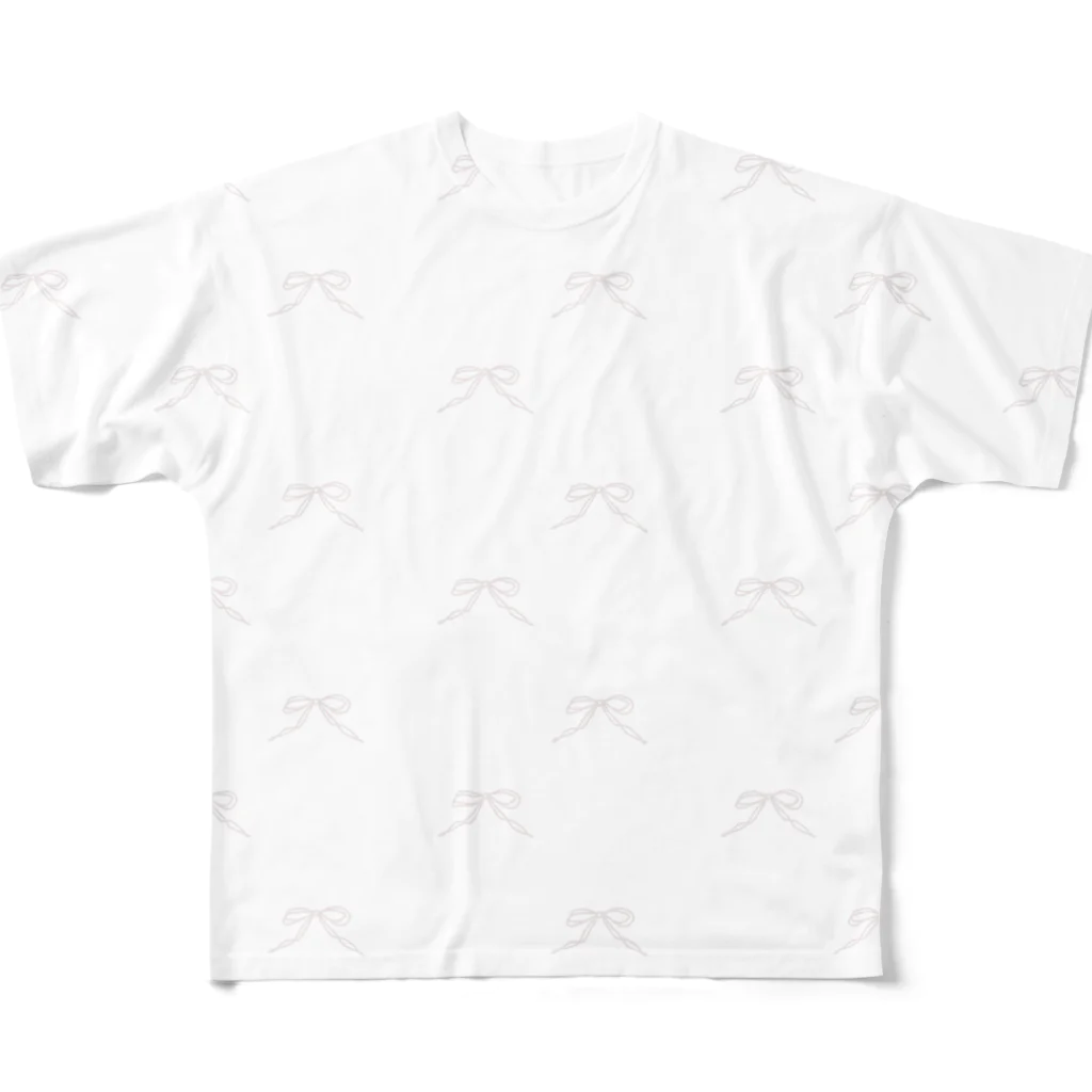 rilybiiの🩰 Balletcore Ribbon pattern . All-Over Print T-Shirt