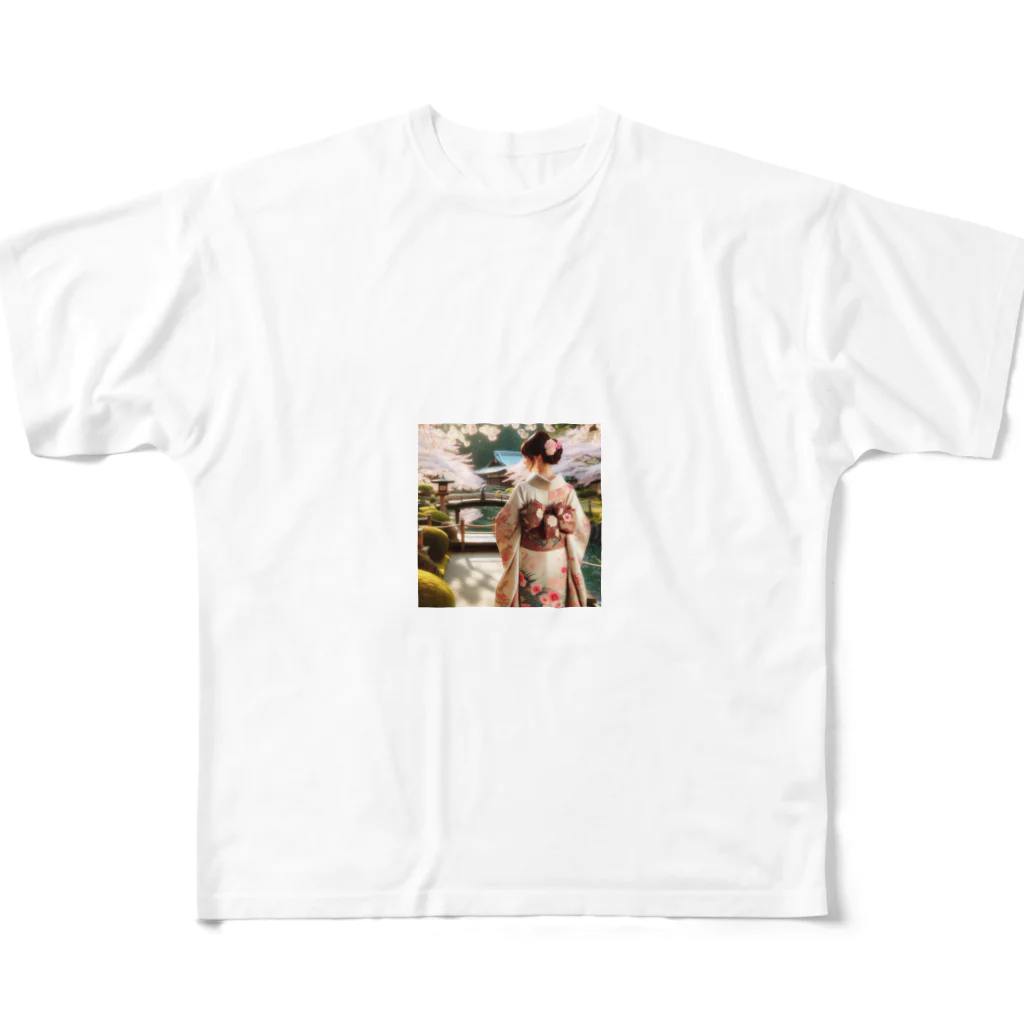 夜兎の和柄女子 All-Over Print T-Shirt