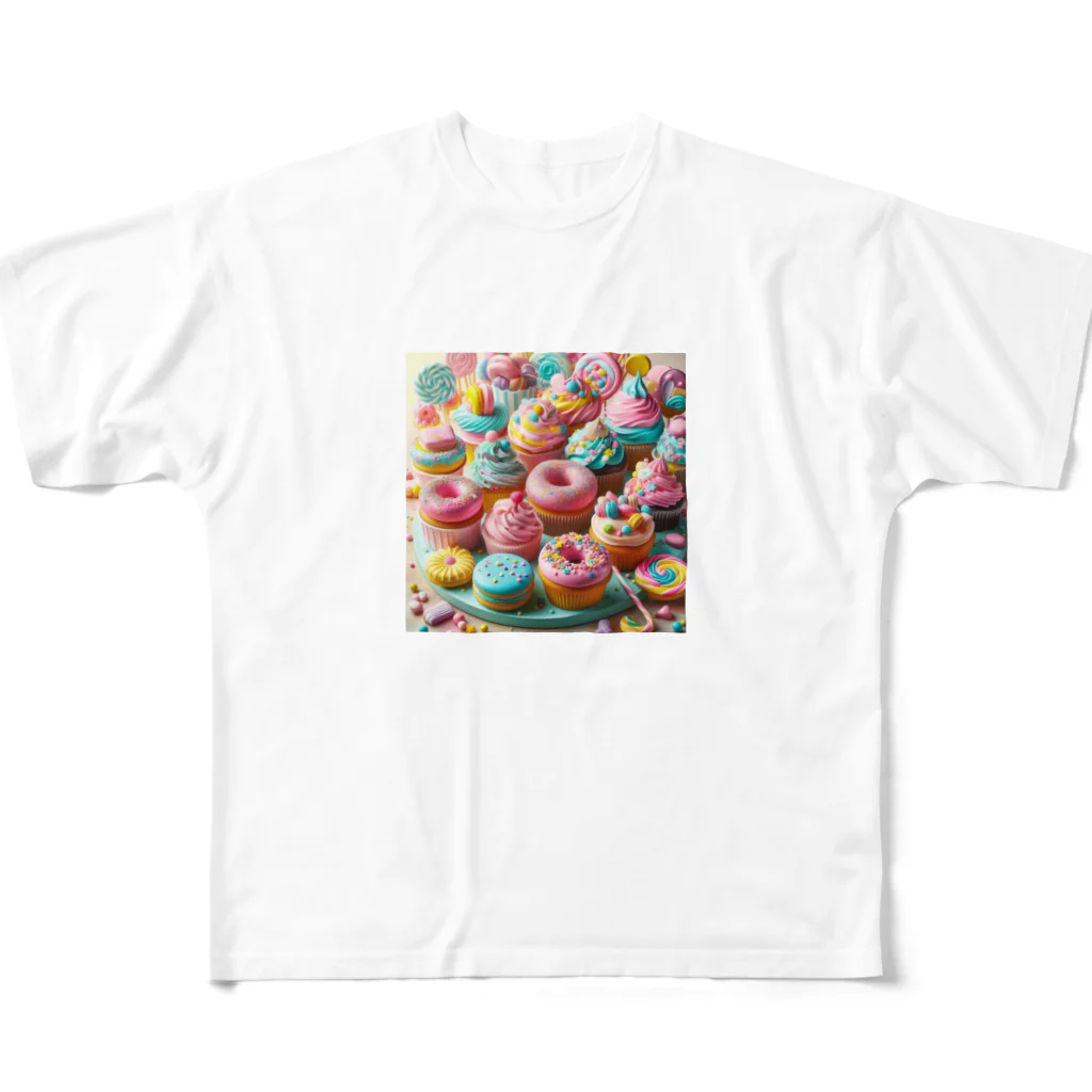 sweeshiiの甘くて美味しそうな洋菓子 All-Over Print T-Shirt