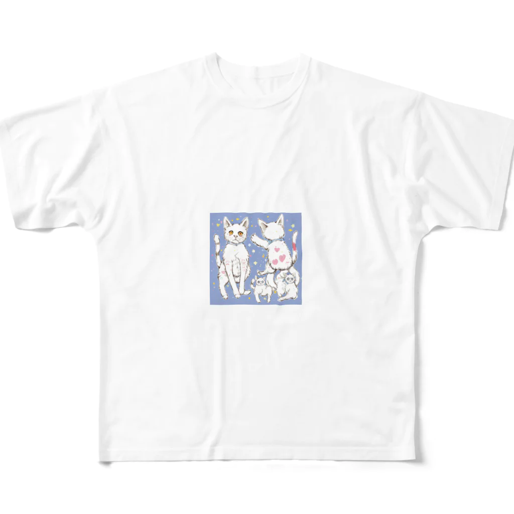 pon_gashiの可愛いだけじゃない！ ガンギマリ猫の魅力満載！ フルグラフィックTシャツ