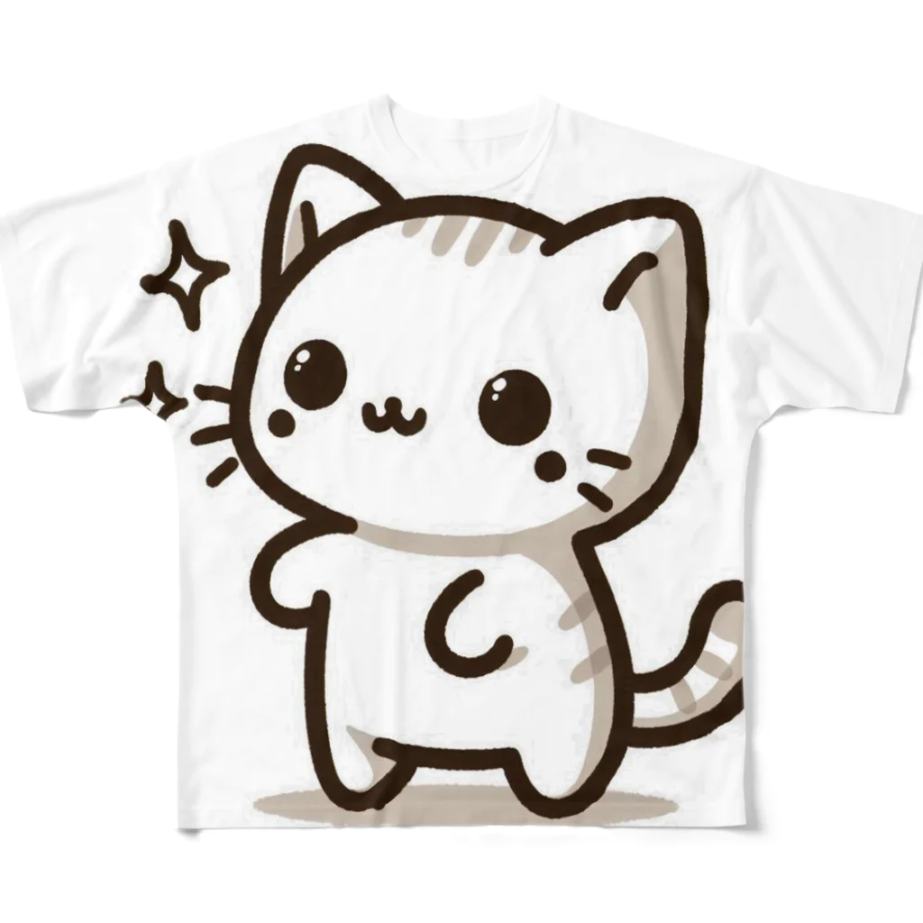 ayamomohidemiの可愛いねこちゃん フルグラフィックTシャツ