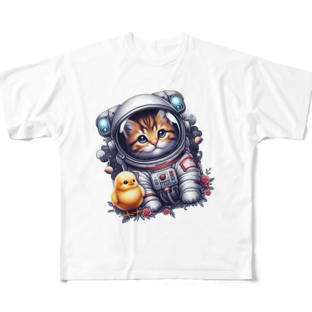 ichi_cocoの宇宙へお散歩 フルグラフィックTシャツ